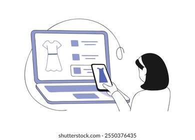 Ideia de compras on-line para web store, mídia social, mídia impressa, aplicativos móveis, vetor de aplicação Web
