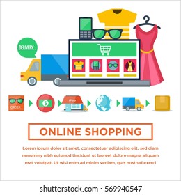 Online shopping illustration concept
