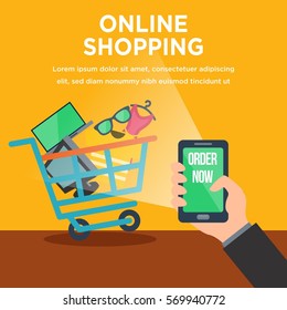 Online shopping illustration concept