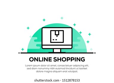 ONLINE SHOPPING AND ILLUSTRATION ICON CONCEPT