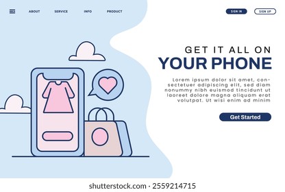 Online Shopping Illustration Landing Page