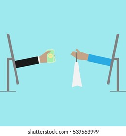 Online Shopping Illustration with payment method
