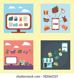 Online Shopping Illustration Vector