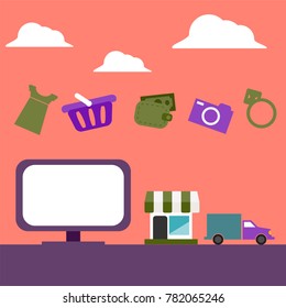 Online Shopping Illustration Vector