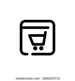 Online Shopping incomplete line art icon template
