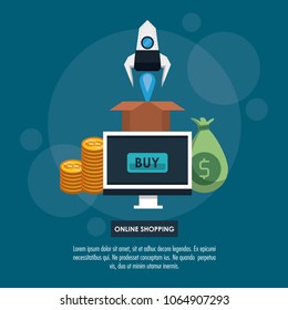Online shopping infographic