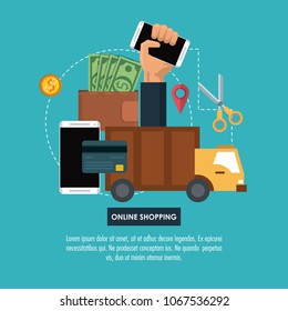 Online shopping infographic