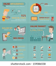 Online shopping infographics elements , eps10 vector format