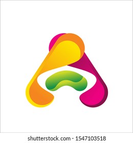 Online shopping initial letter A logo