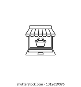 Online shopping isolated icon. - VECTOR