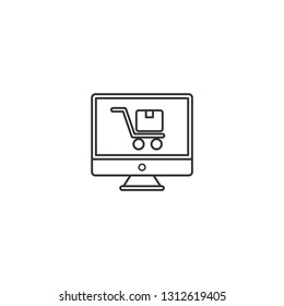 Online shopping isolated icon. - VECTOR