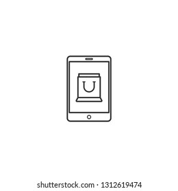 Online shopping isolated icon. - VECTOR
