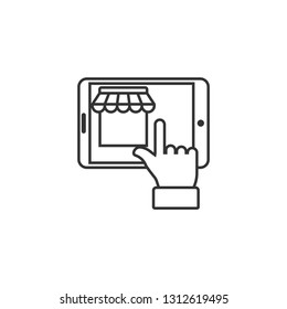 Online shopping isolated icon. - VECTOR