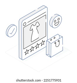 Diseño vectorial isométrico de compras en línea 