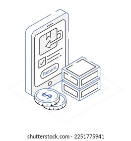 Diseño vectorial isométrico de compras en línea 