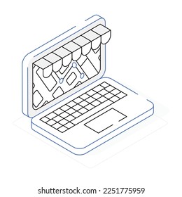 An online shopping isometric vector design 