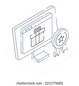 Ein isometrisches Online-Shopping-Vektordesign 