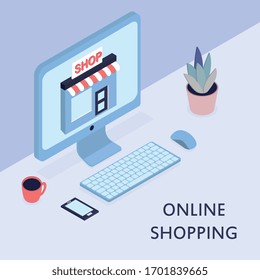 Online shopping landing page template.