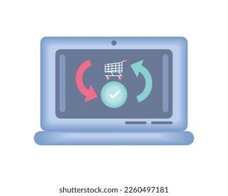 online shopping laptop icon isolated style