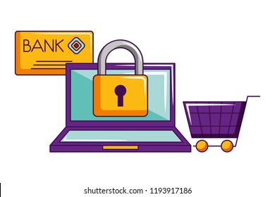 online shopping laptop security cart credit card