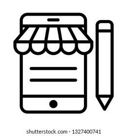 online shopping line icon