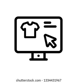 Online Shopping Line Icon