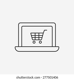 online shopping line icon