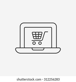 online shopping line icon
