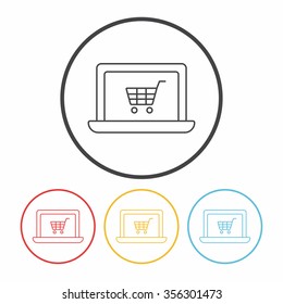 online shopping line icon