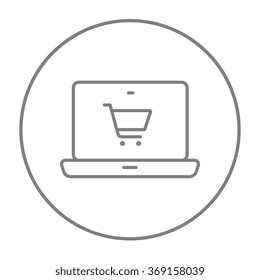 Online shopping line icon.