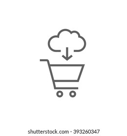 Online shopping line icon.