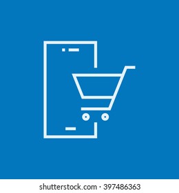 Online shopping line icon.