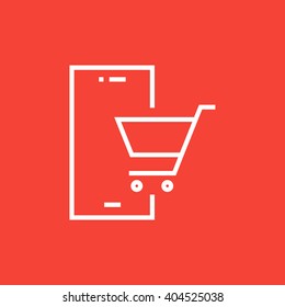 Online shopping line icon.
