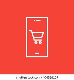 Online shopping line icon.