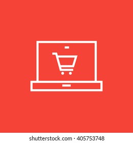 Online shopping line icon.