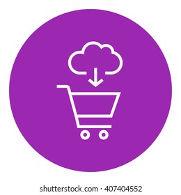 Online shopping line icon.