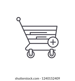 Online shopping line icon concept. Online shopping vector linear illustration, symbol, sign