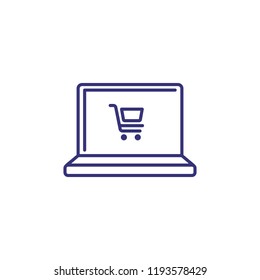 Online Shopping Line Icon. Order Online, Food Delivery, E-commerce. Shopping Concept. Vector Illustration Can Be Used For Topics Like Retail, Technology, Internet