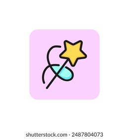 Online shopping line icon. Star, trick, buying, magic. Purchase concept. Vector illustration can be used for topics like miracle, consumerism, retail, wishes
