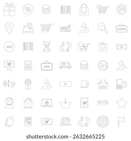  online shopping line icons vector icons
