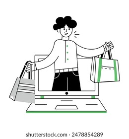 Compras en línea Mini Ilustraciones lineales