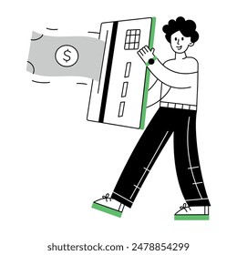 Online Shopping Linear Mini Illustrations