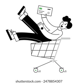Online Shopping Linear Mini Illustrations