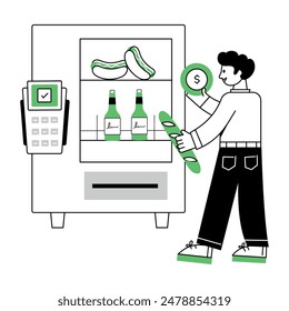 Online Shopping Linear Mini Illustrations