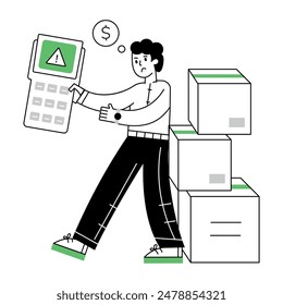 Online Shopping Linear Mini Illustrations