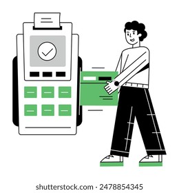 Online Shopping Linear Mini Illustrations