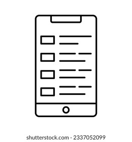 Lista de compras en línea Símbolo del vector de contorno que puede editar o modificar fácilmente

