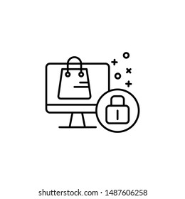 Online shopping lock security virus icon. Element of cyber security icon