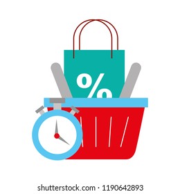 online shopping logistic clock basket bag percentage