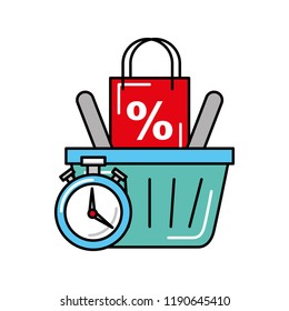 online shopping logistic clock basket bag percentage